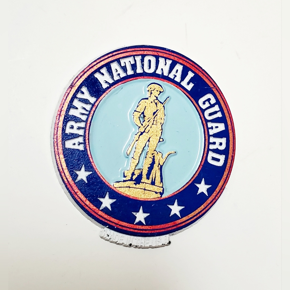 Vintage Army National Guard 3" Round Magnet Made In the USA